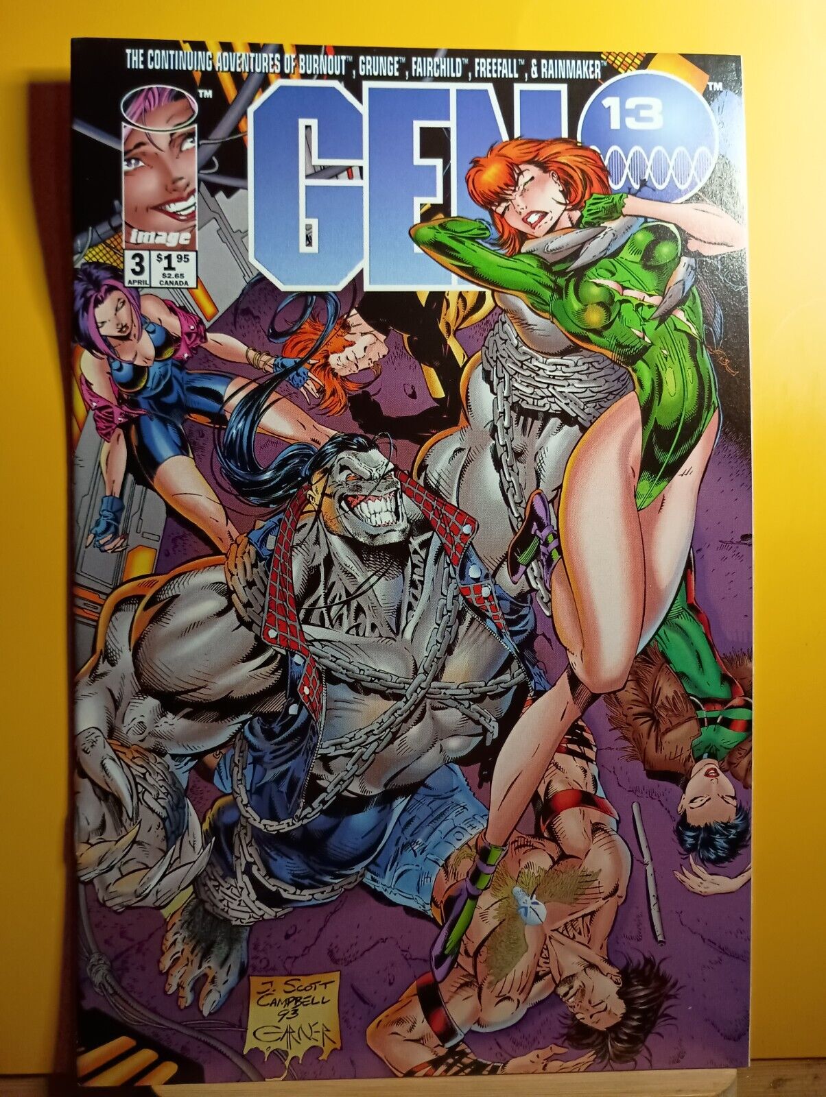 1994 Image Comics Gen 13 Issue 3 J. Scott Campbell Pitt Cover D Variant FREE SHP