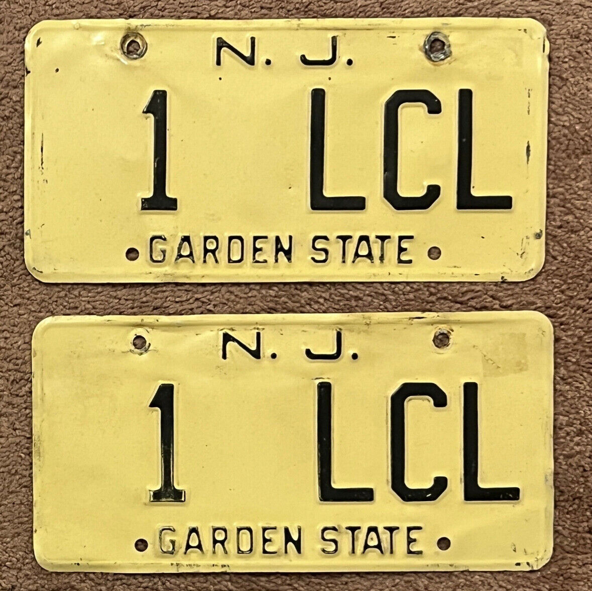1959 NEW JERSEY COURTESY license plates — ALL ORIGINAL vintage antique auto tags