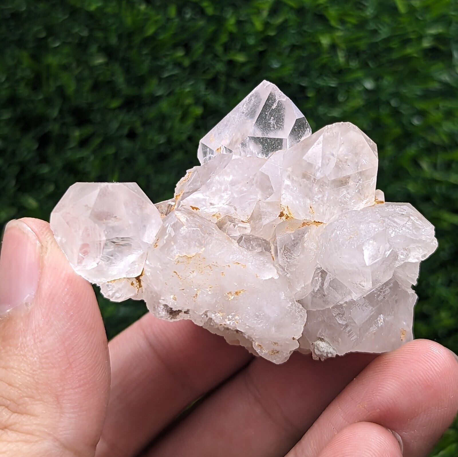 Clear Point Quartz Cluster With Etched Formation Structure From Pakistan, 70g