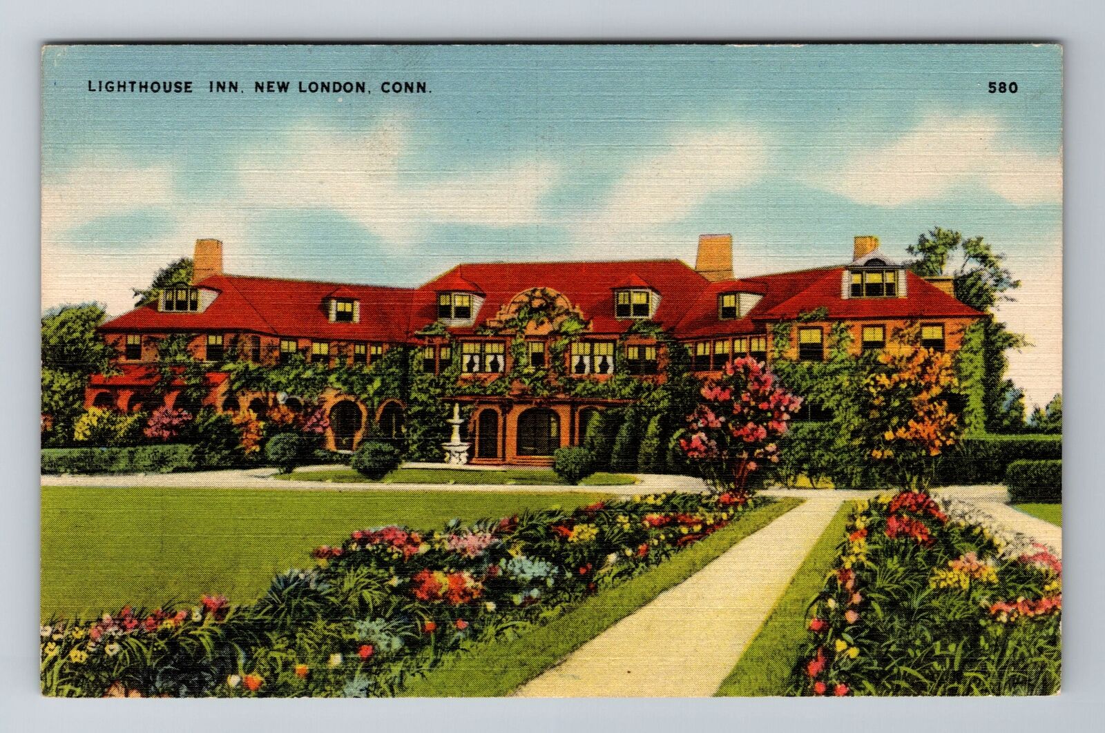 New London CT-Connecticut, Lighthouse Inn, Advertising, Antique Vintage Postcard