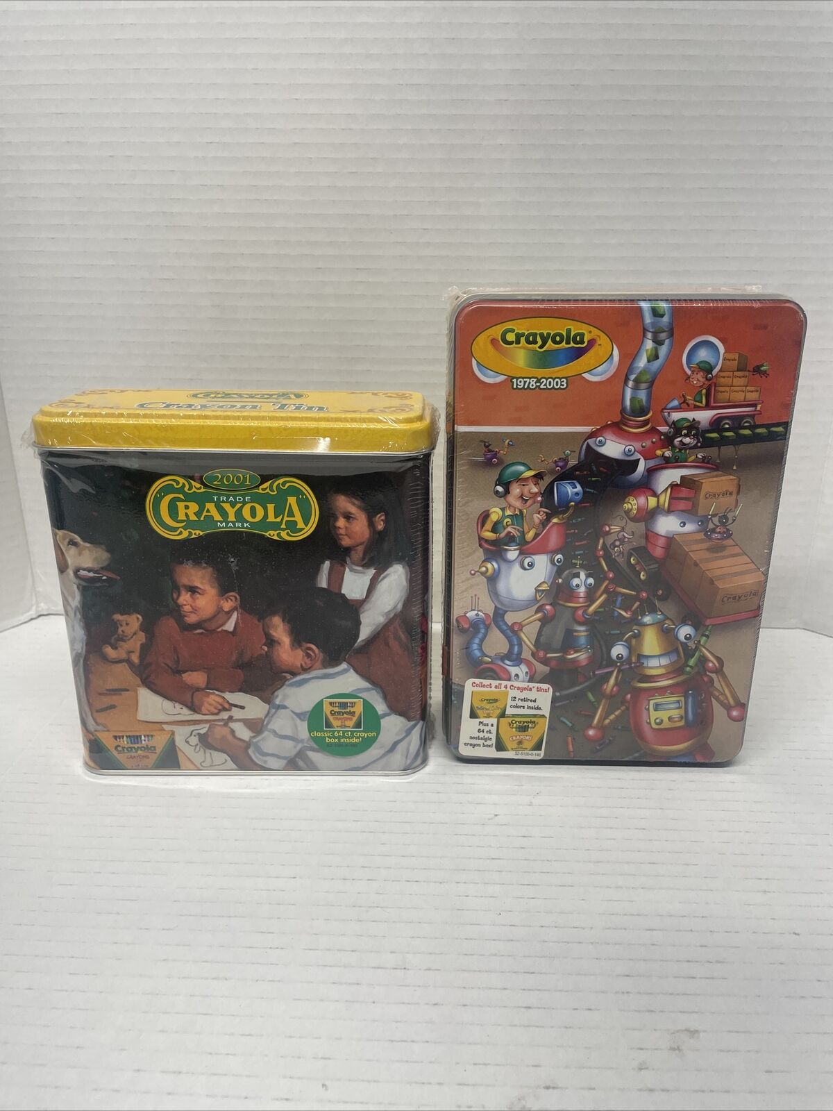 Crayons Crayola Collectible Tins 1978-2003 Sealed NEW 100 Anniversary Lot Of 2