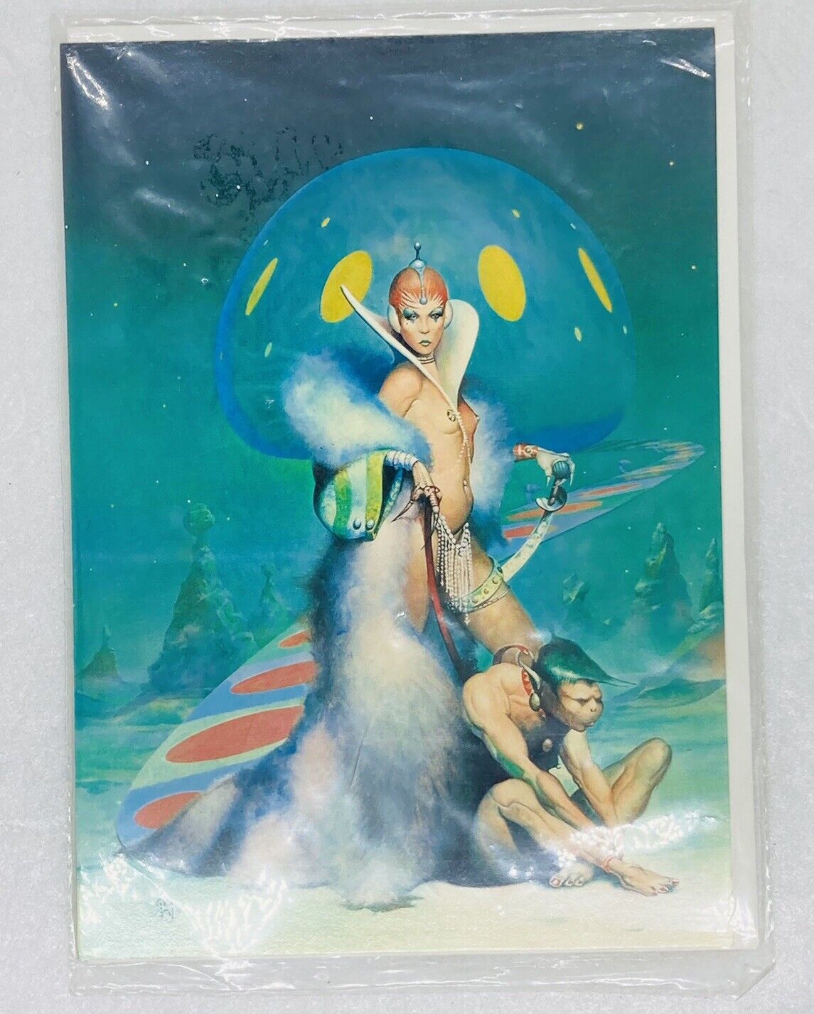 Rare 1970s Dragon’s World Greeting Card “The Female Man” Peter Jones Sci Fi P4