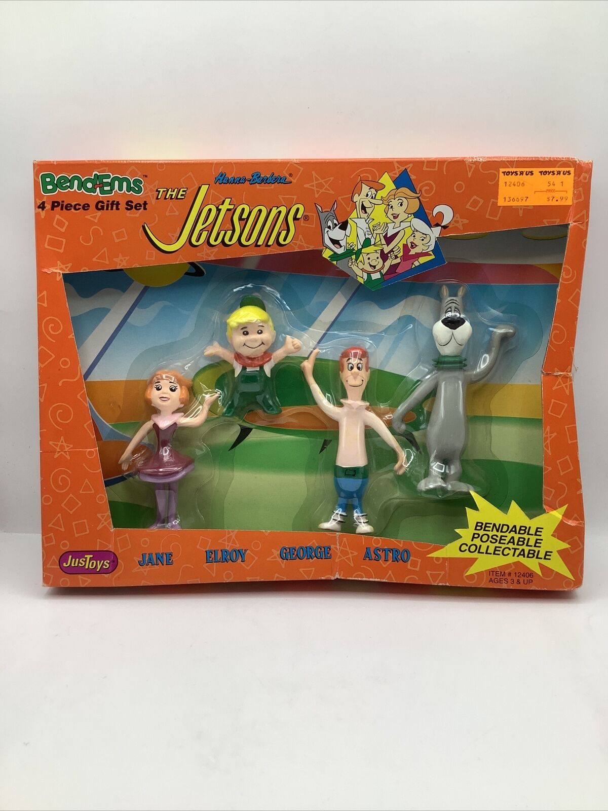 Hanna Barbera The Jetsons Bend Ems 4pcs Figure Gift Set