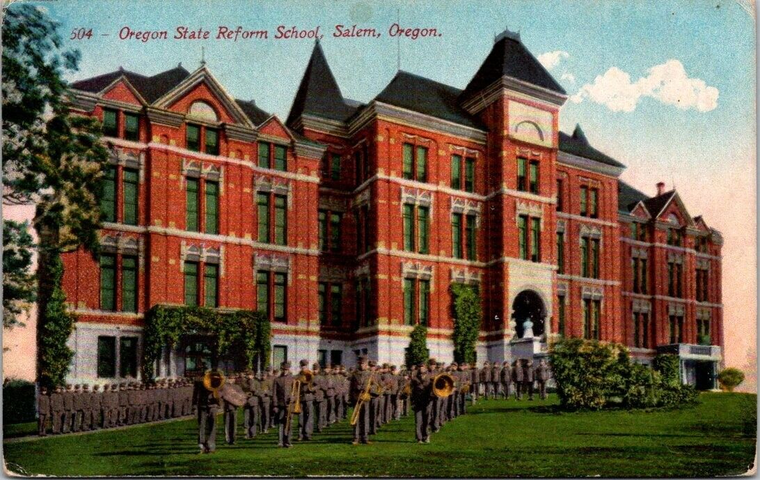 Salem OR Oregon State Reform School Marching Band Students c1910s postcard B CQ6