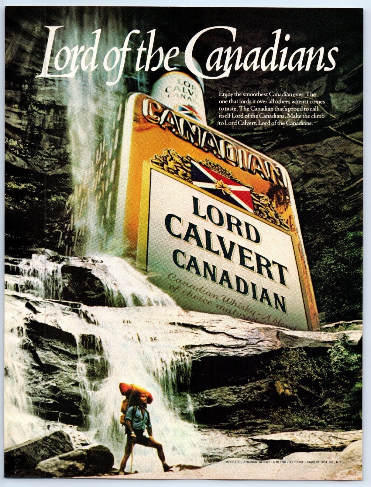 Lord Calvert Canadians Whisky Hiking Waterfalls 1984 Print Ad 8\