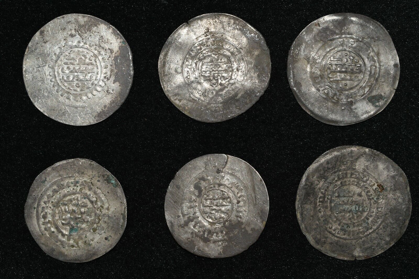 6 Genuine Ancient Islamic Samanid dynasty Silver dirham Coin Ca. 976-997 Nuh II