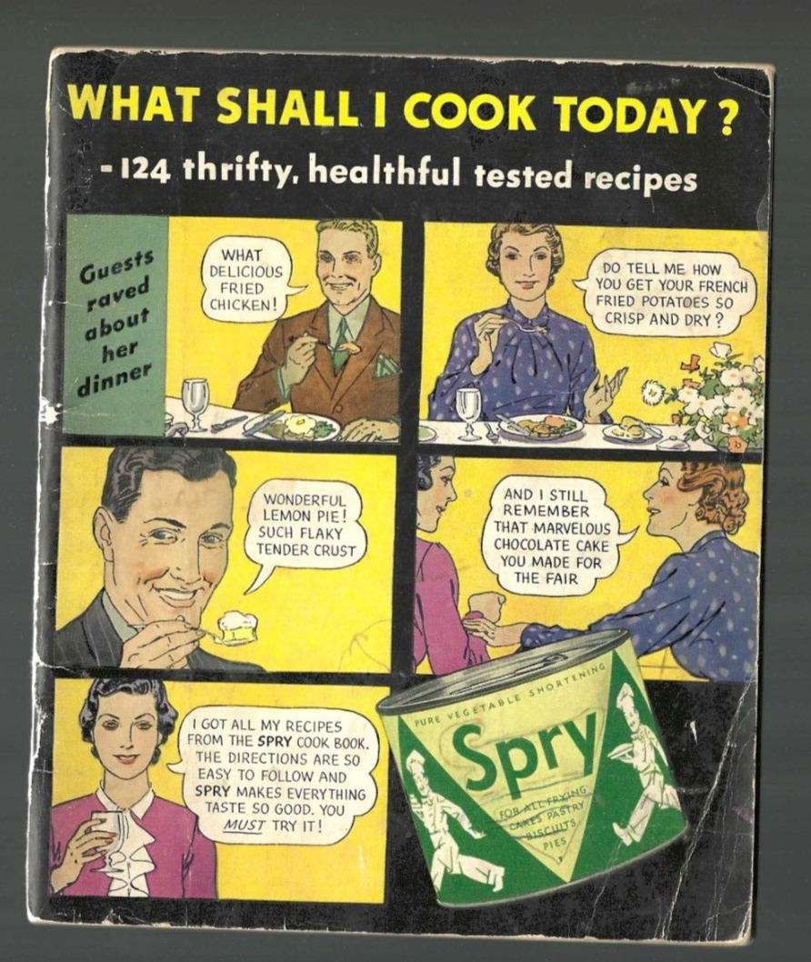 Vintage 1940s SPRY Shortening baking recipe booklet