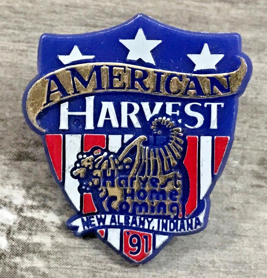 American Harvest Homecoming New Albany, Indiana \'91 Plastic Lapel Hat Vest Pin