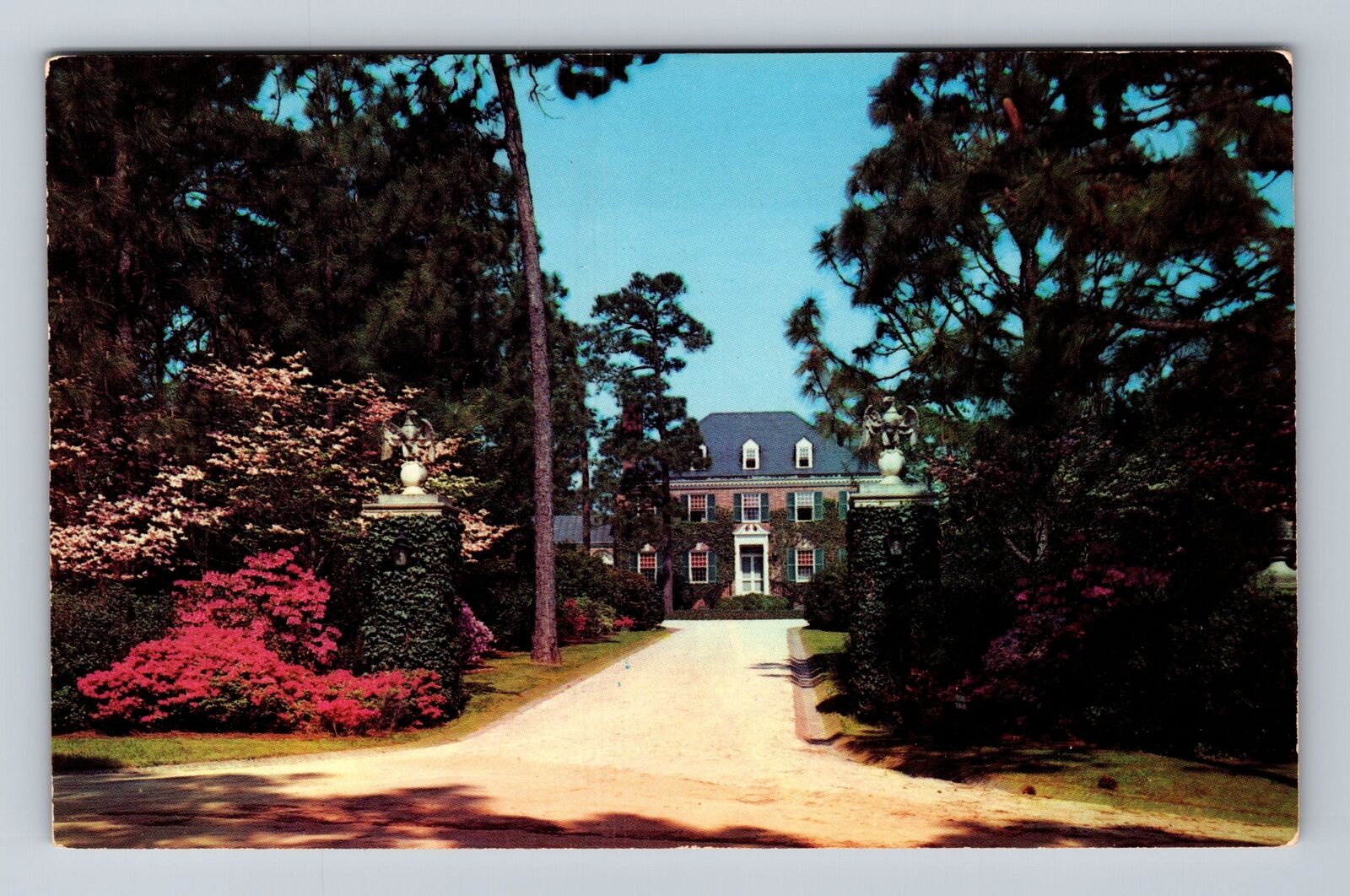 Pinehurst NC-North Carolina, Entrance To Norwood Gardens, Vintage Postcard