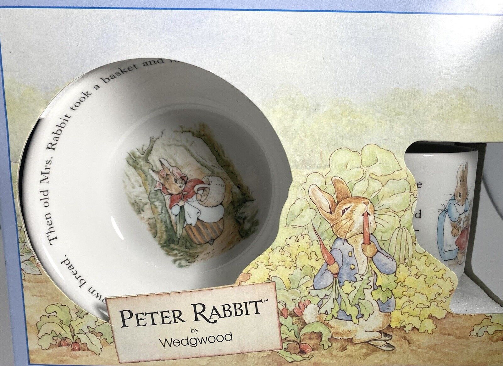 Vintage Wedgwood Beatrix Potter Designs Peter Rabbit Teacup and Bowl Child Set