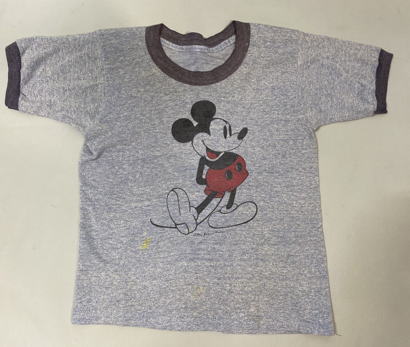 Vintage Children’s T-Shirt Disney Mickey 70's 80's single stitch ringer heather