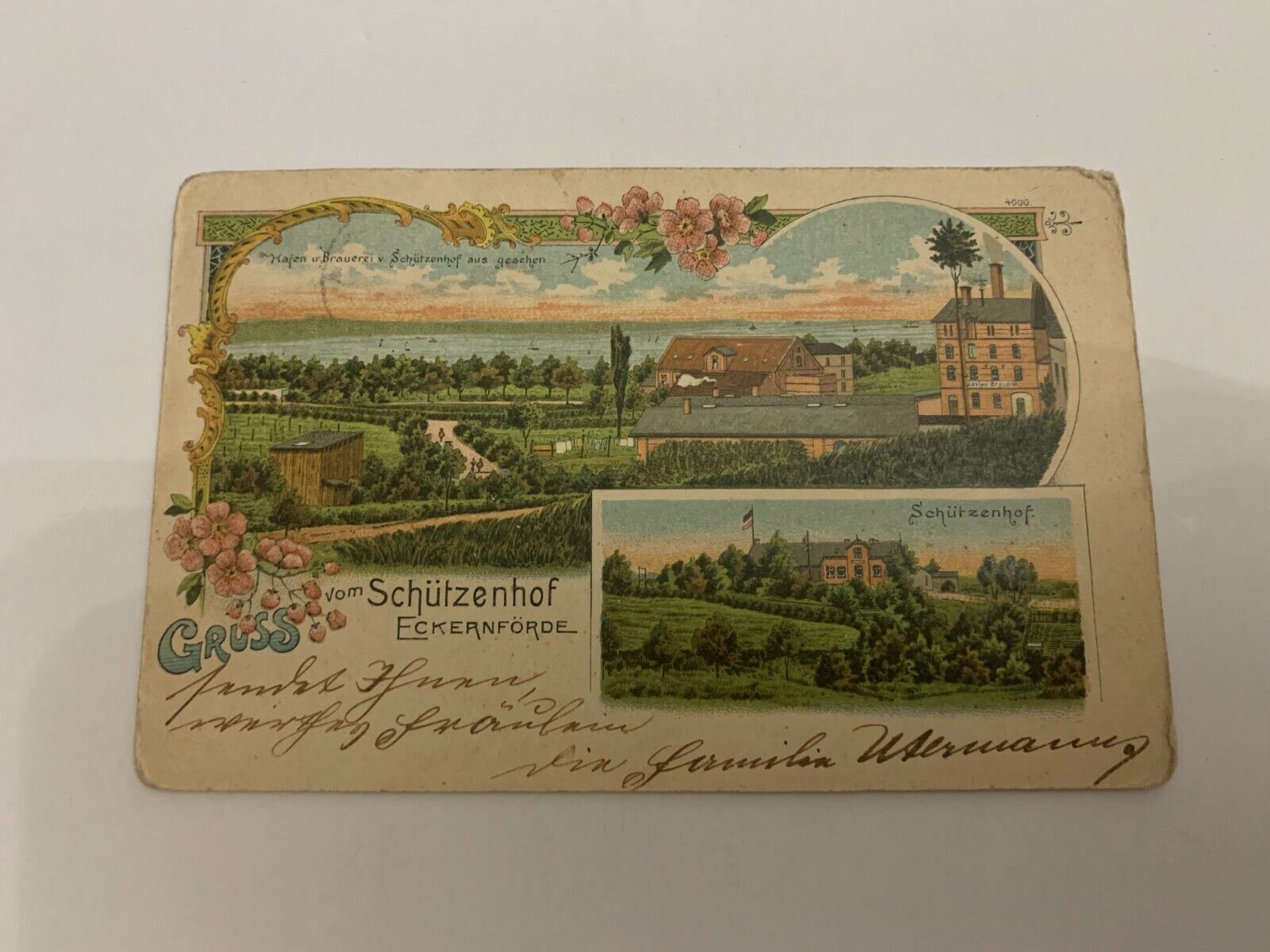 c.1900 Gruss vom Schützenhof Eckernförde Germany Postcard