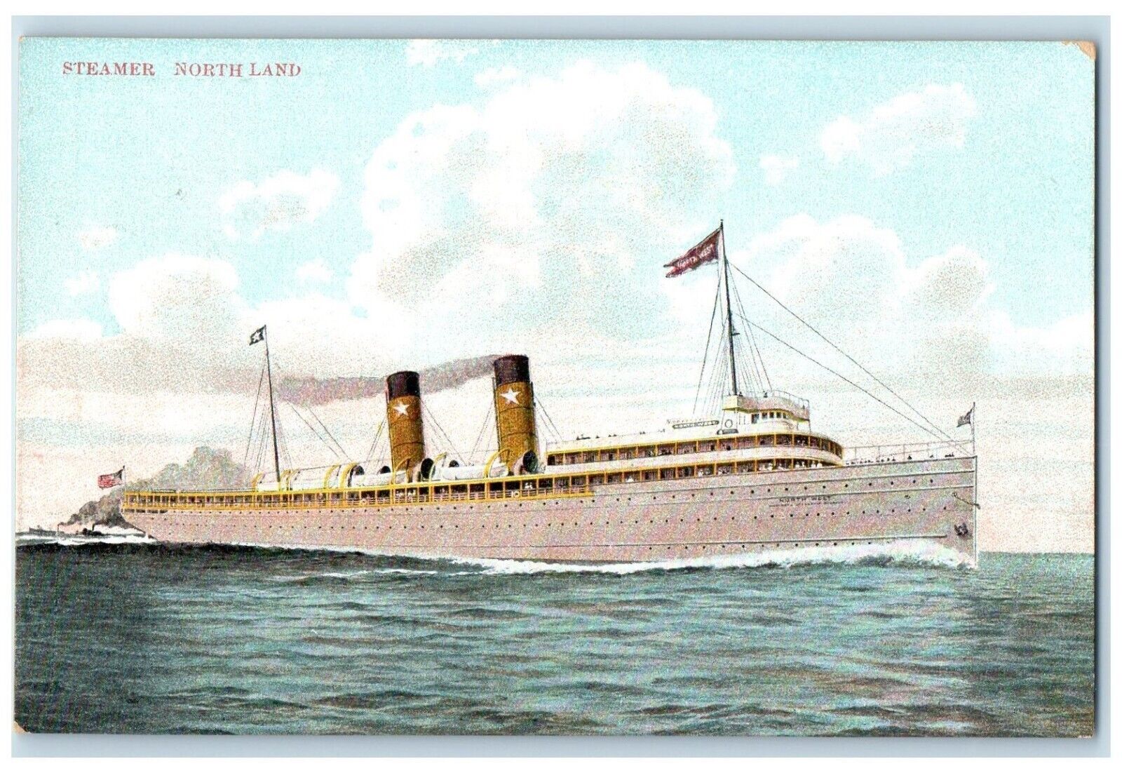 c1905 Steamer Ferry Ship Exterior Northland Vintage Antique Unposted Postcard
