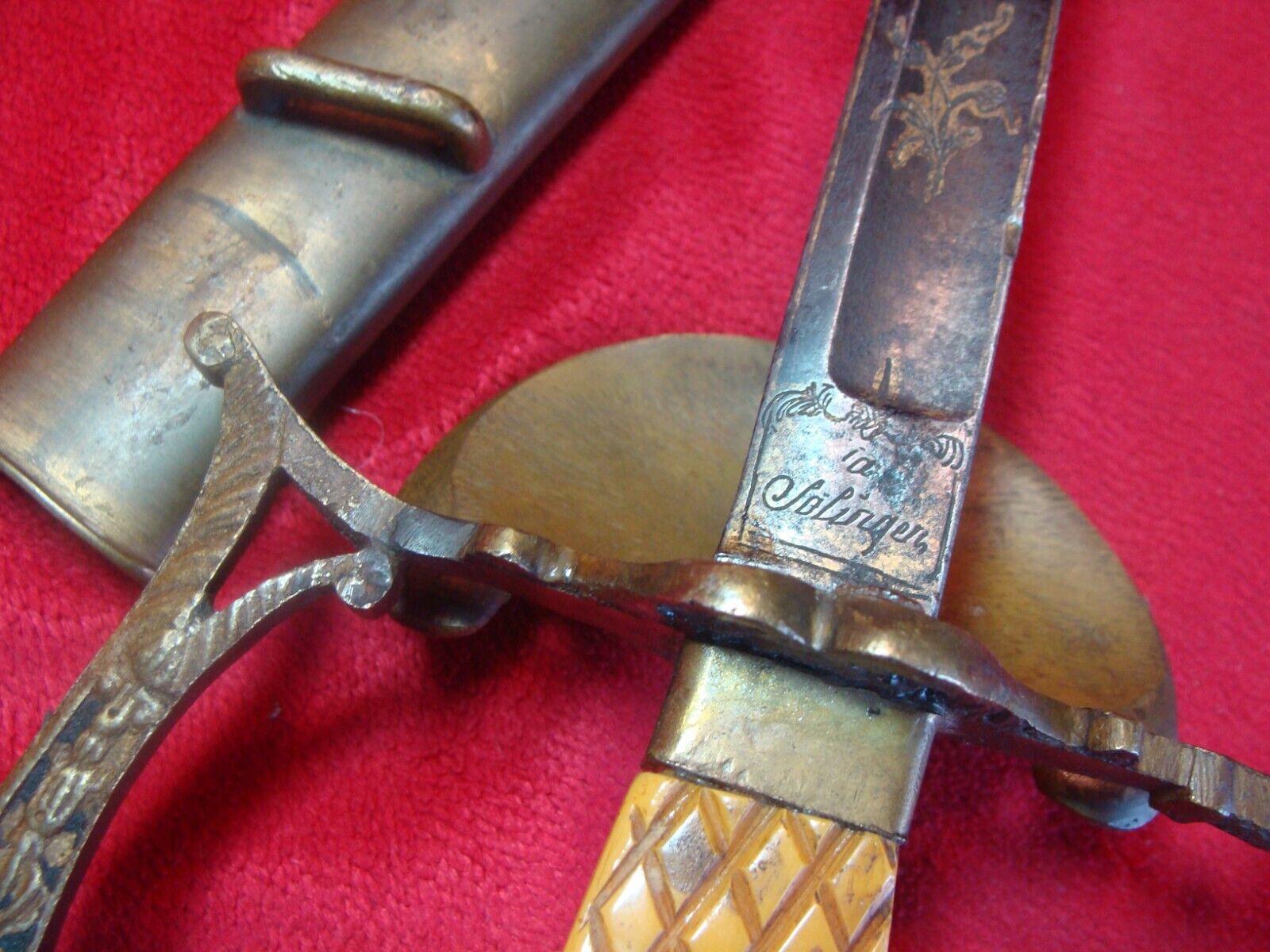 NAPOLEONIC WAR 1820s  FRANCH  GENERAL\'S SWORD Solingen Blade  Original Scabbard