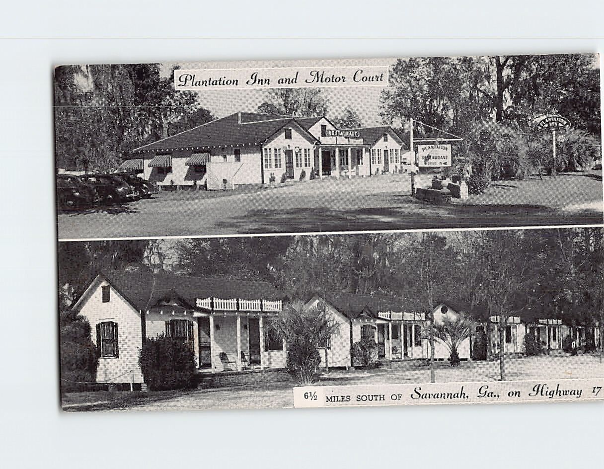Postcard The Plantation Inn & Motor Court Savannah Georgia USA