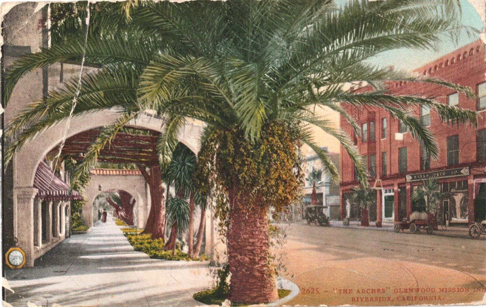 The Arches-Glenwood Mission Inn-Riverside California CA-1926 posted-drug store
