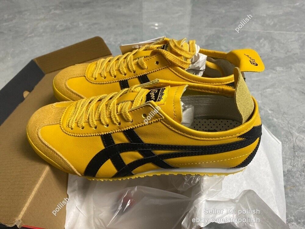 Onitsuka Tiger Unisex Running Shoes - MEXICO 66 Yellow/Black Classic Sneakers