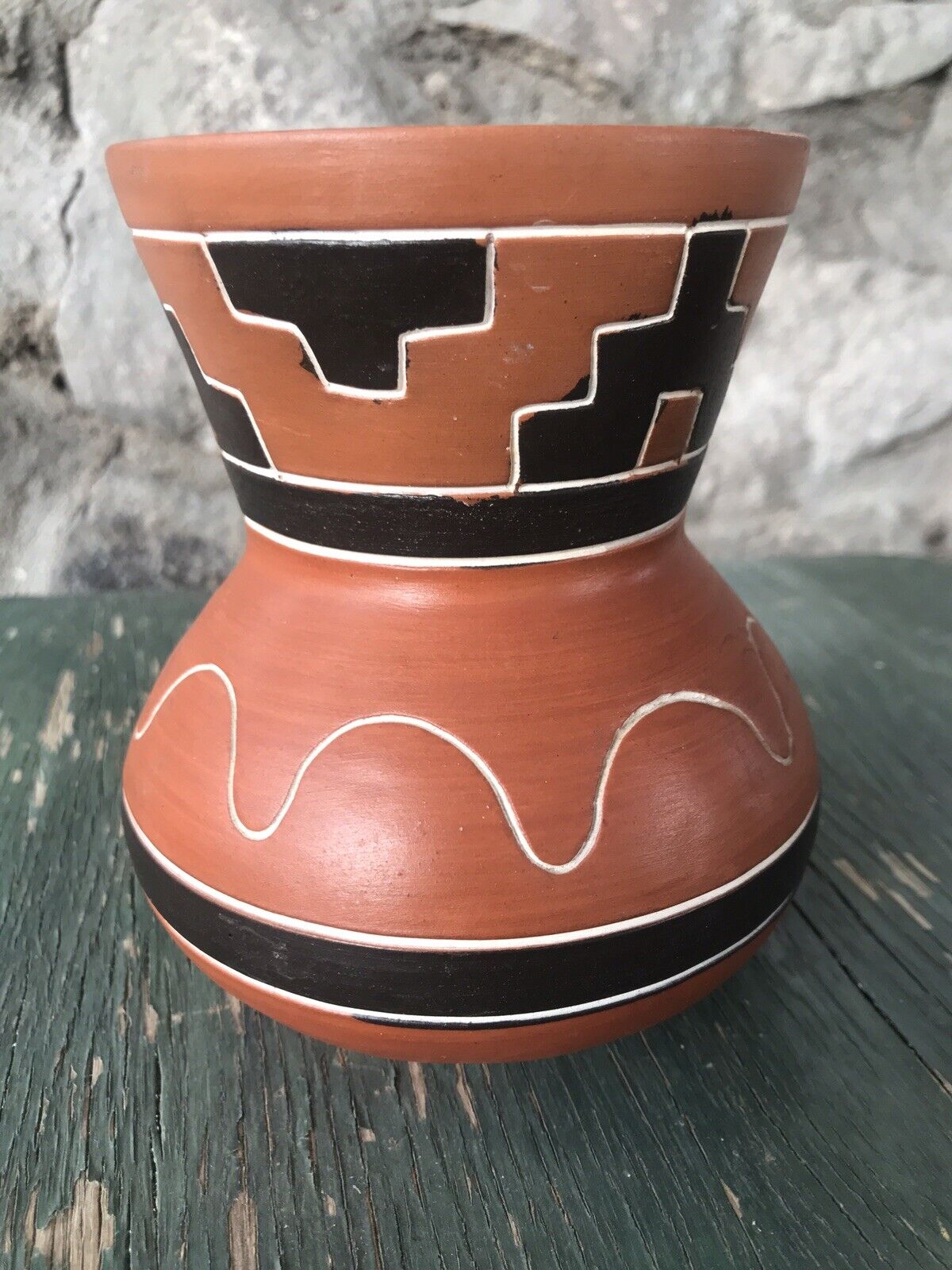 Clay Vase Made In New Mexico.  Southwestern Pottery