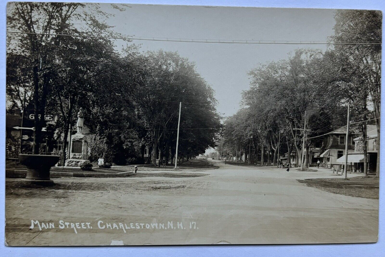 C. 1910 Main Street in Charlestown, New Hampshire Real Photo Postcard