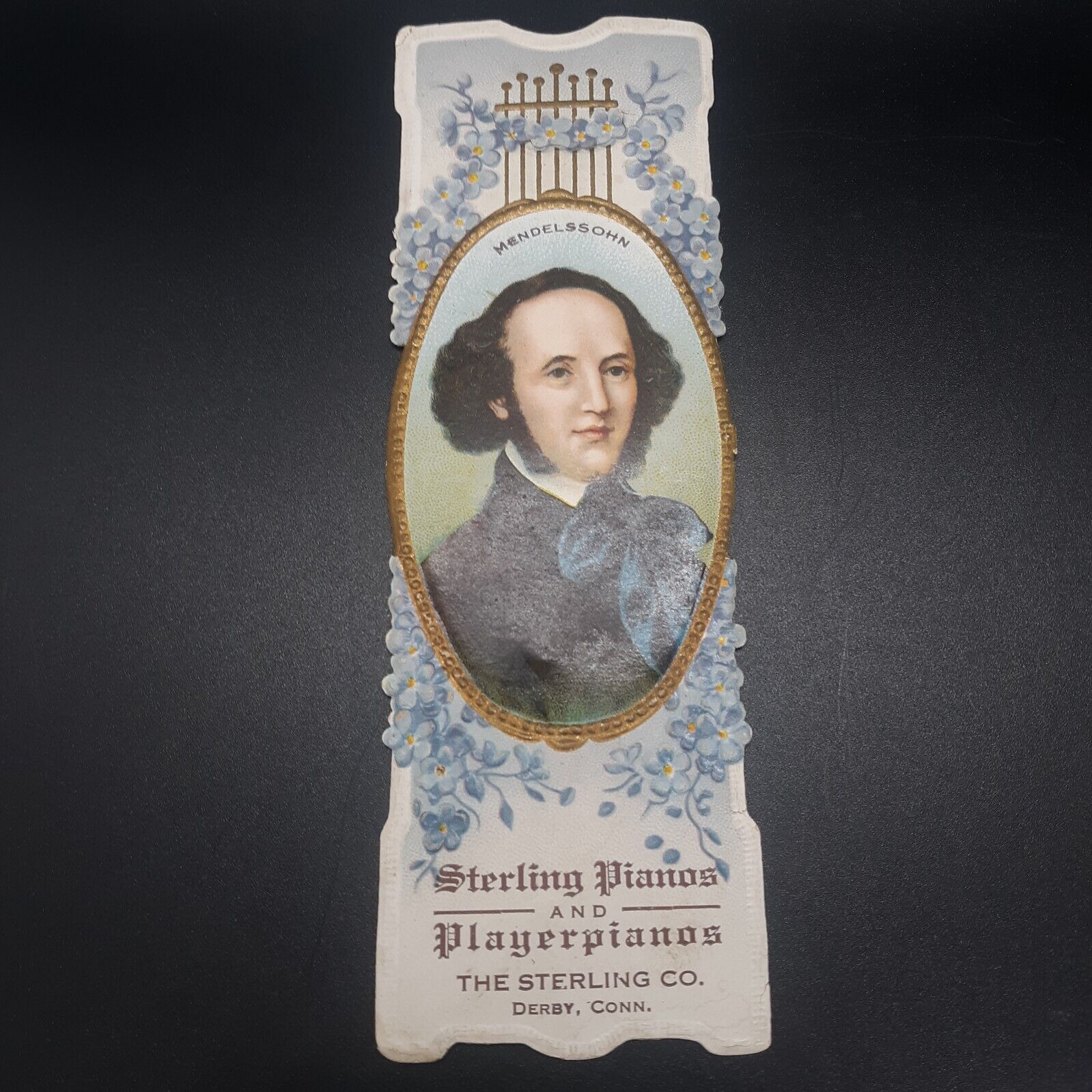 Victorian Trade Card JE Lothrop Co. Sterling Player Pianos Felix Mendelssohn