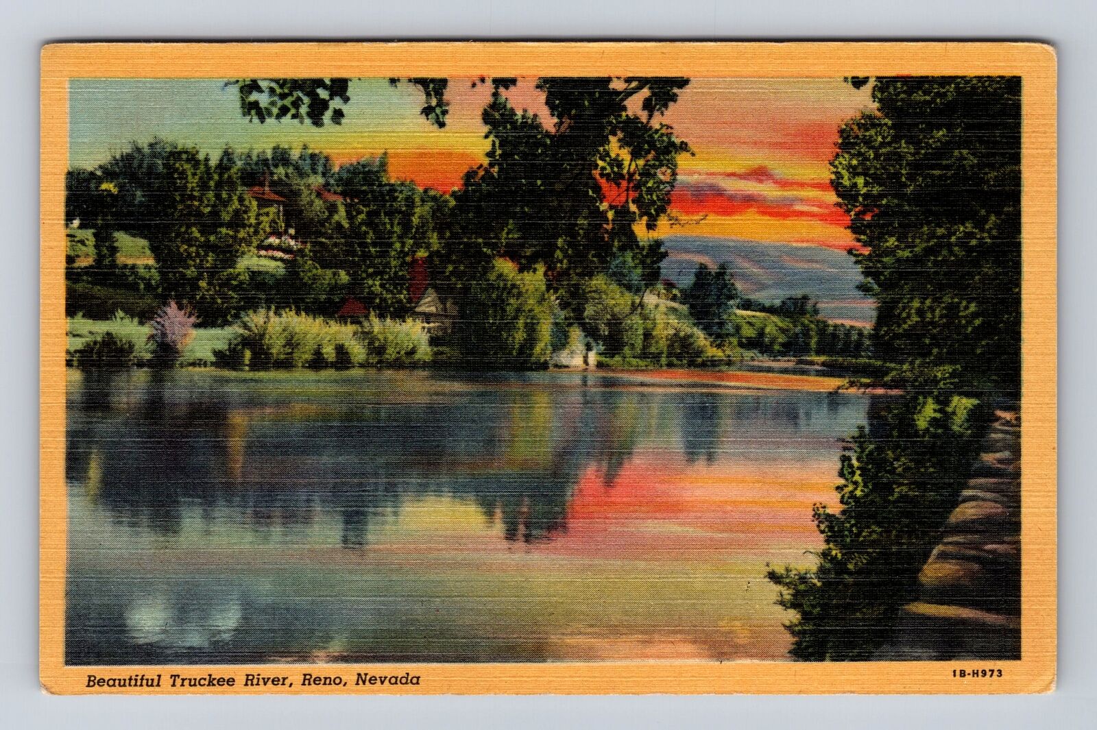 Reno NV-Nevada, Truckee River, Antique, Vintage Souvenir Postcard