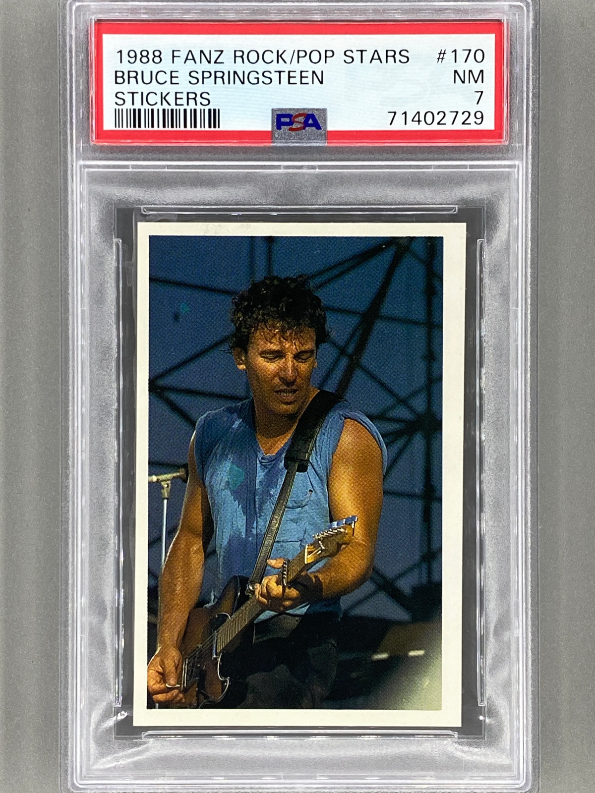 1988 Fanz #170 Bruce Springsteen Rock/Pop Stars Stickers PSA 7 - Pop 1 (Music)