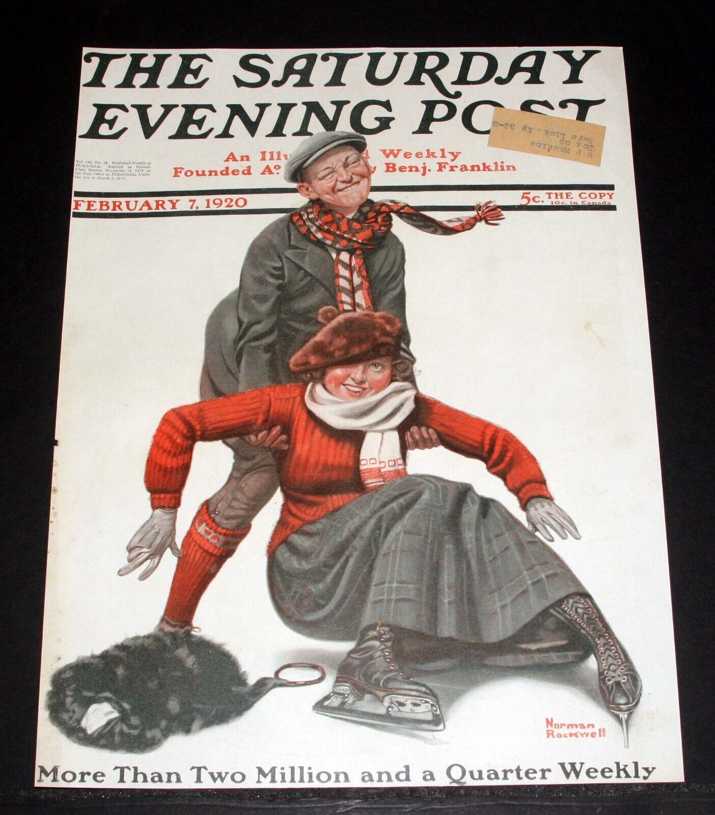 1920 FEB 7, SATURDAY EVENING POST MAGAZINE COVER (ONLY) NORMAN ROCKWELL ART