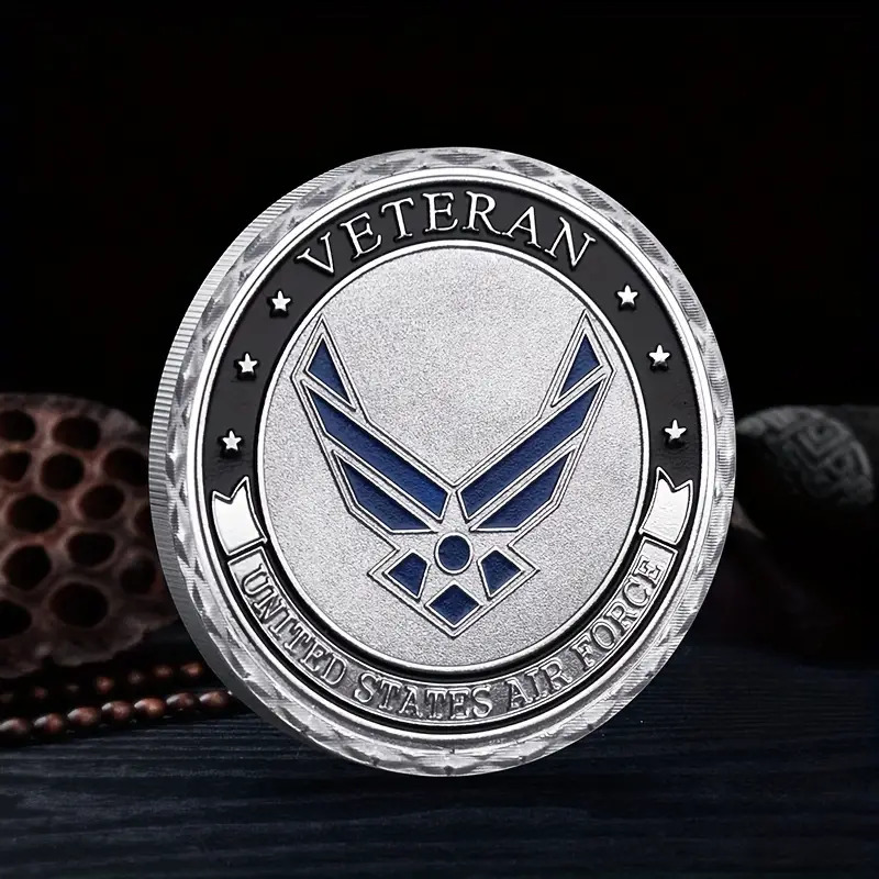 US Air Force Vet Silver Challenge Coin - Excellent Gift/Shipped Free US to US