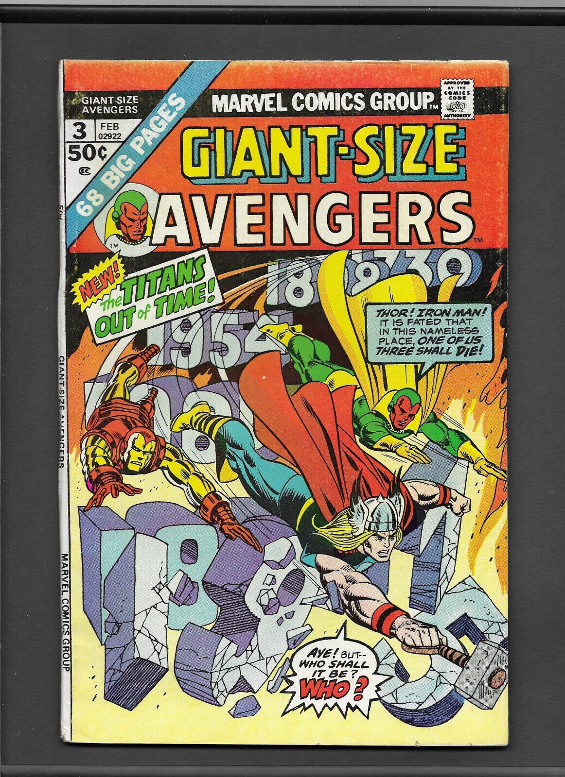 Giant-Size Avengers #3 (Marvel Value Stamp Series A #41 The Gladiator Intact)