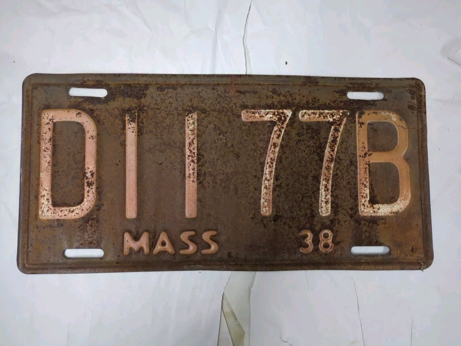 1938 MA Dealer License plate D11 77B Mass Massachusetts 38 .