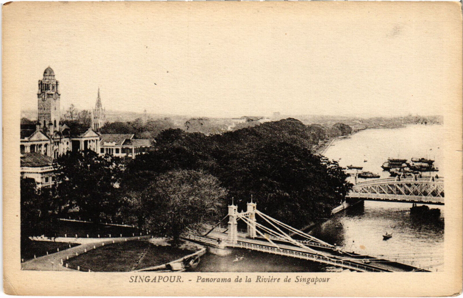 SINGAPORE PC, SINGAPORE RIVER PANORAMA, Vintage Postcard (b47701)