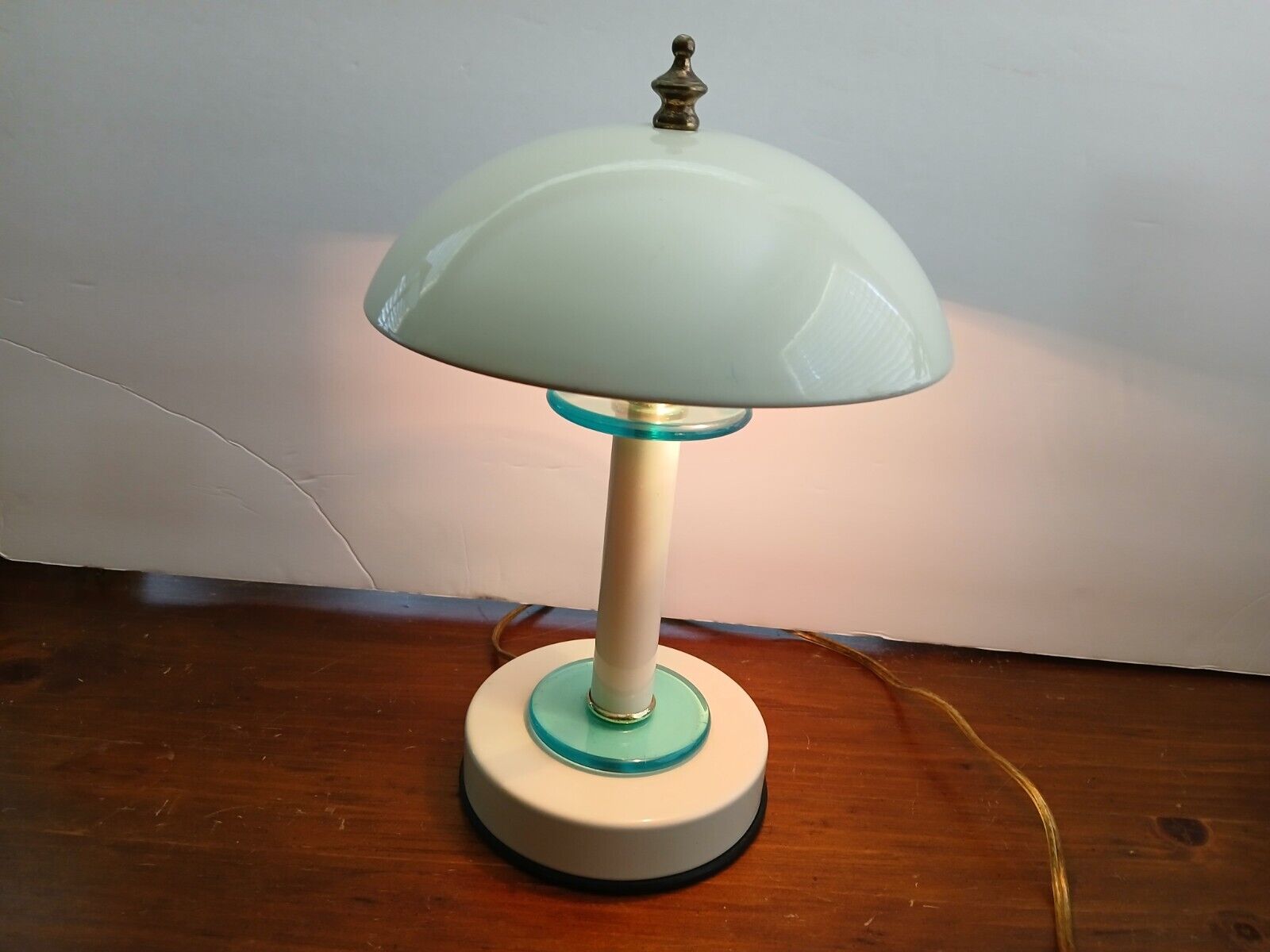 Vintage Mid Century Ivory White Small Mushroom Lamp
