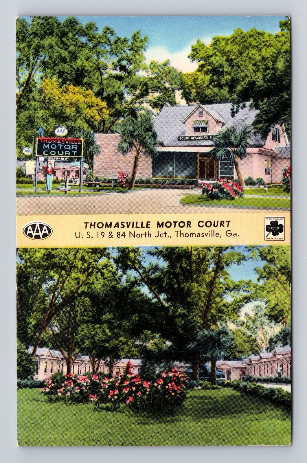Thomasville GA-Georgia, Thomasville Motor Court Advertising Vintage Postcard