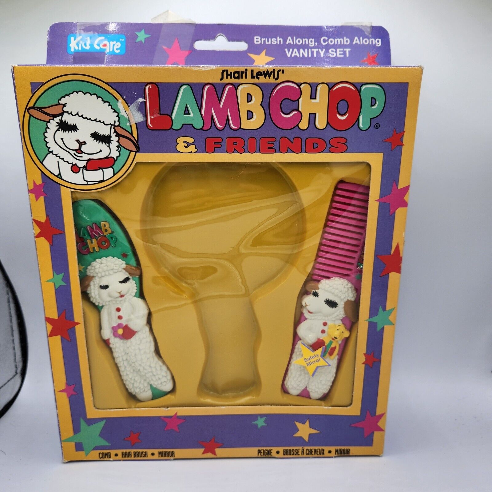 1993 SHARI LEWIS LAMB CHOP & FRIENDS KID CARE Hair Brush & Comb Set With Box