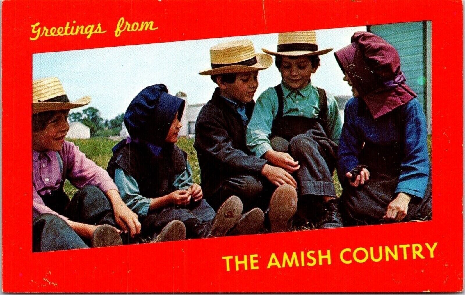 Greetings Amish Country Amish Religious Sect Lancaster Pennsylvania Pa Postcard