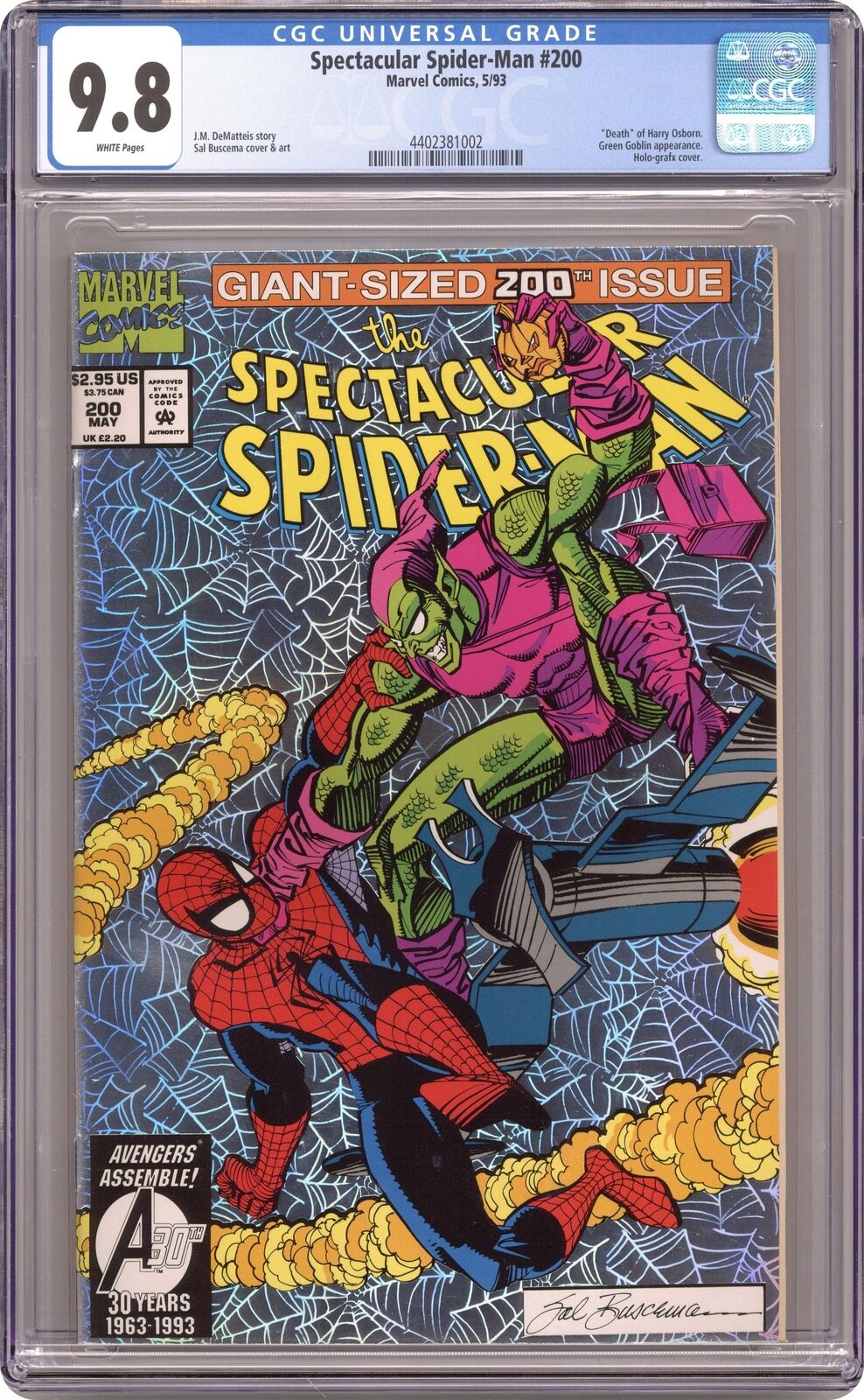 Spectacular Spider-Man Peter Parker 200D CGC 9.8 1993 4402381002