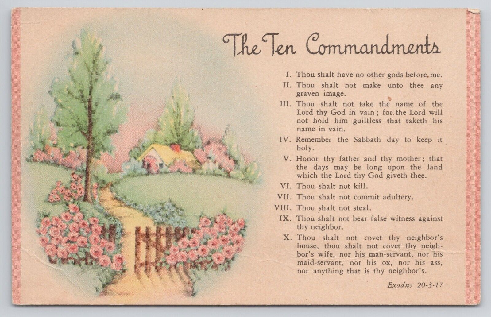 Postcard Ten Commandments