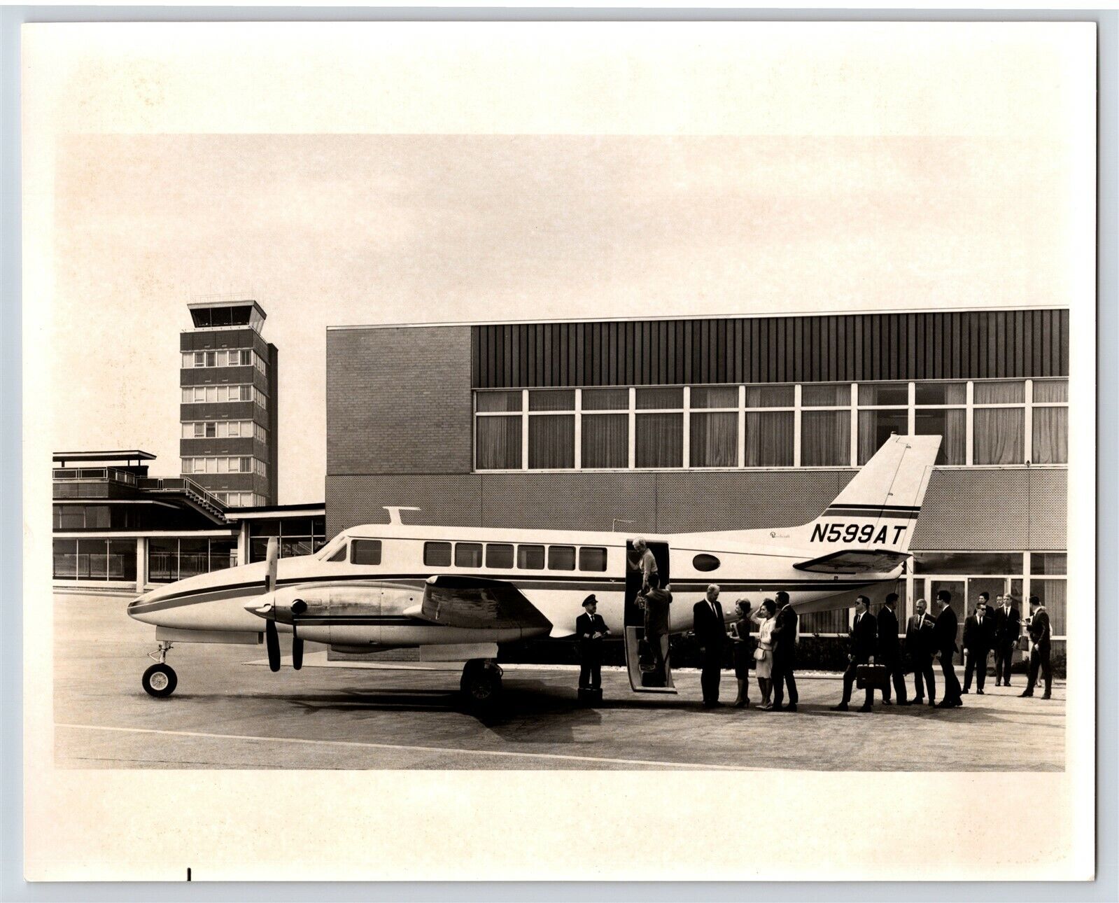 Aviation Airplane c1960s Beechcraft 99 8x10 B&W Press Photo N599AT C3