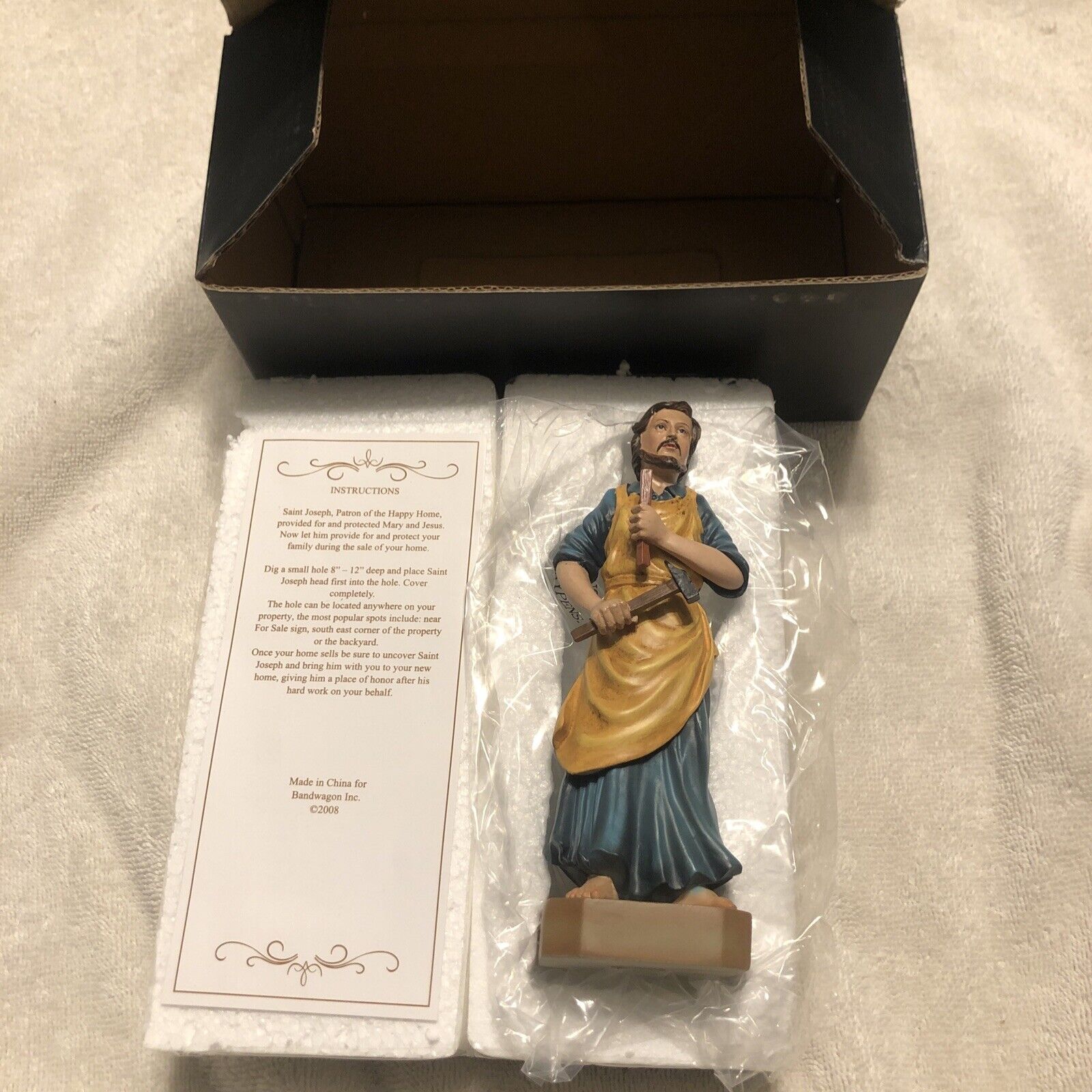 Saint Joseph St. Statue Home Kit L1190 (6” Tall) (Solid Statue W/instructions)