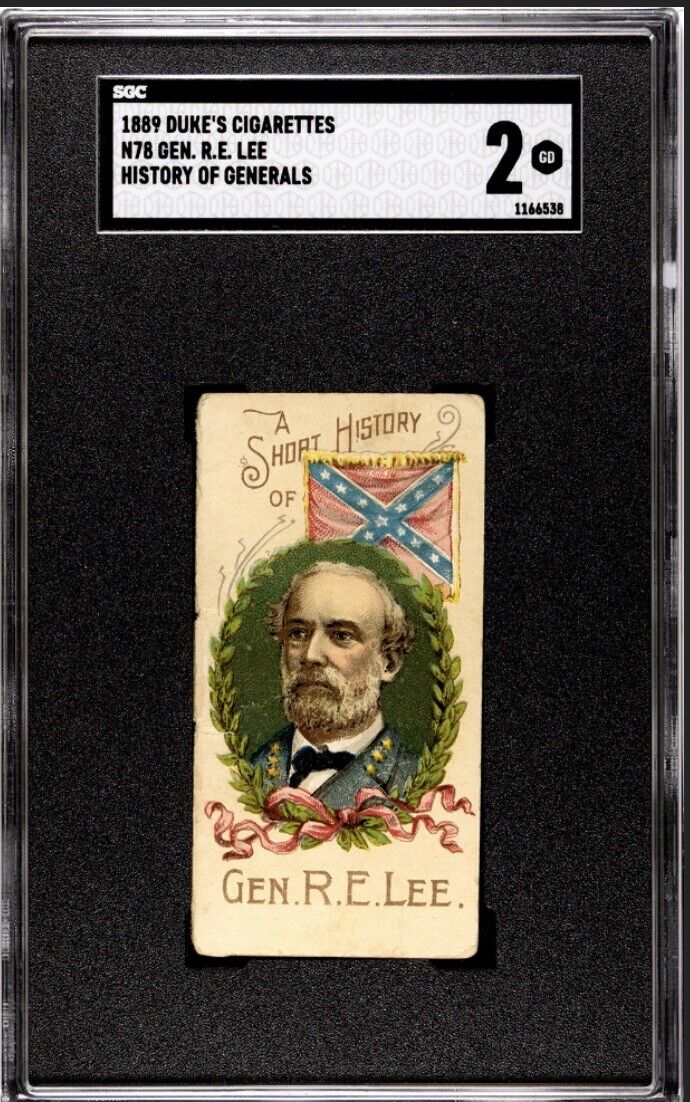 1889 N78 Duke Cigarette Card / Booklet - Histories of Generals SGC 2 Gen. Lee 🔥