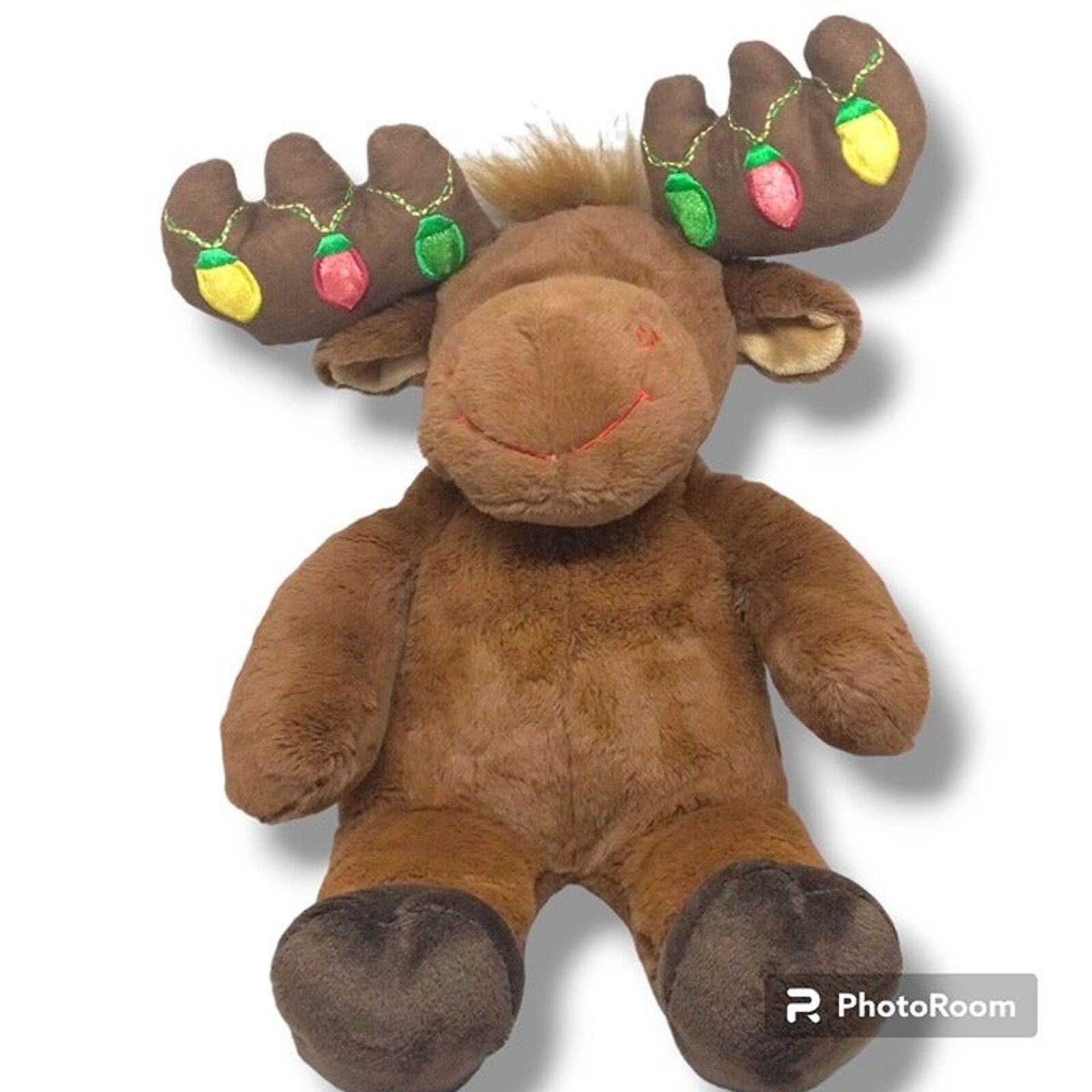 Build A Bear Hal The Moose Christmas Plush-Light Up Antlers-Working-Retired-18\