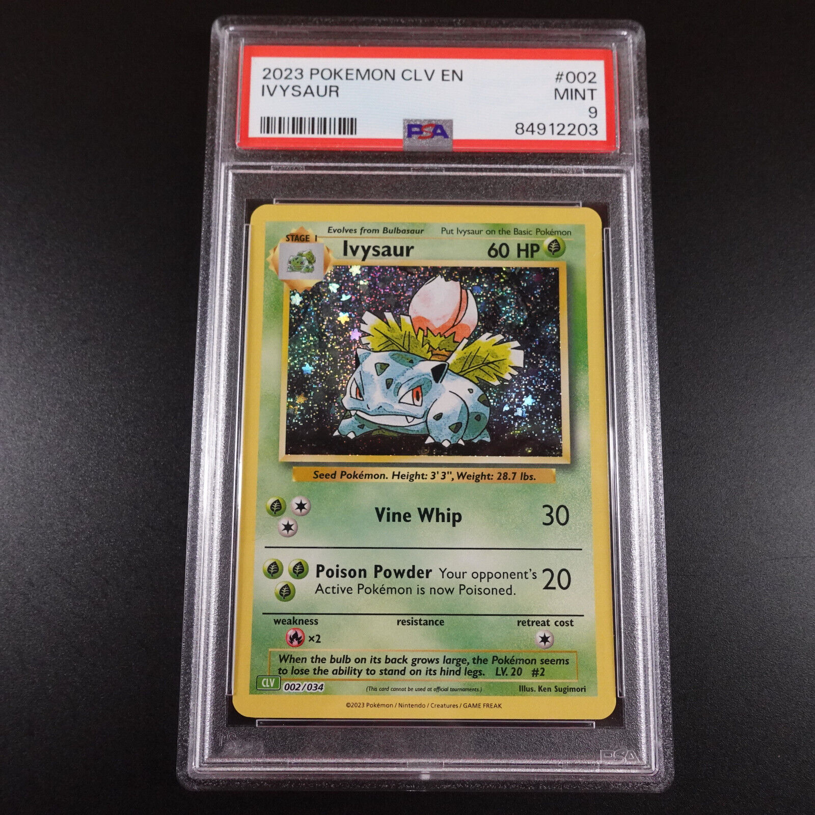 PSA 9 Ivysaur 002/034 Classic Collection English Holo Graded Pokemon Card