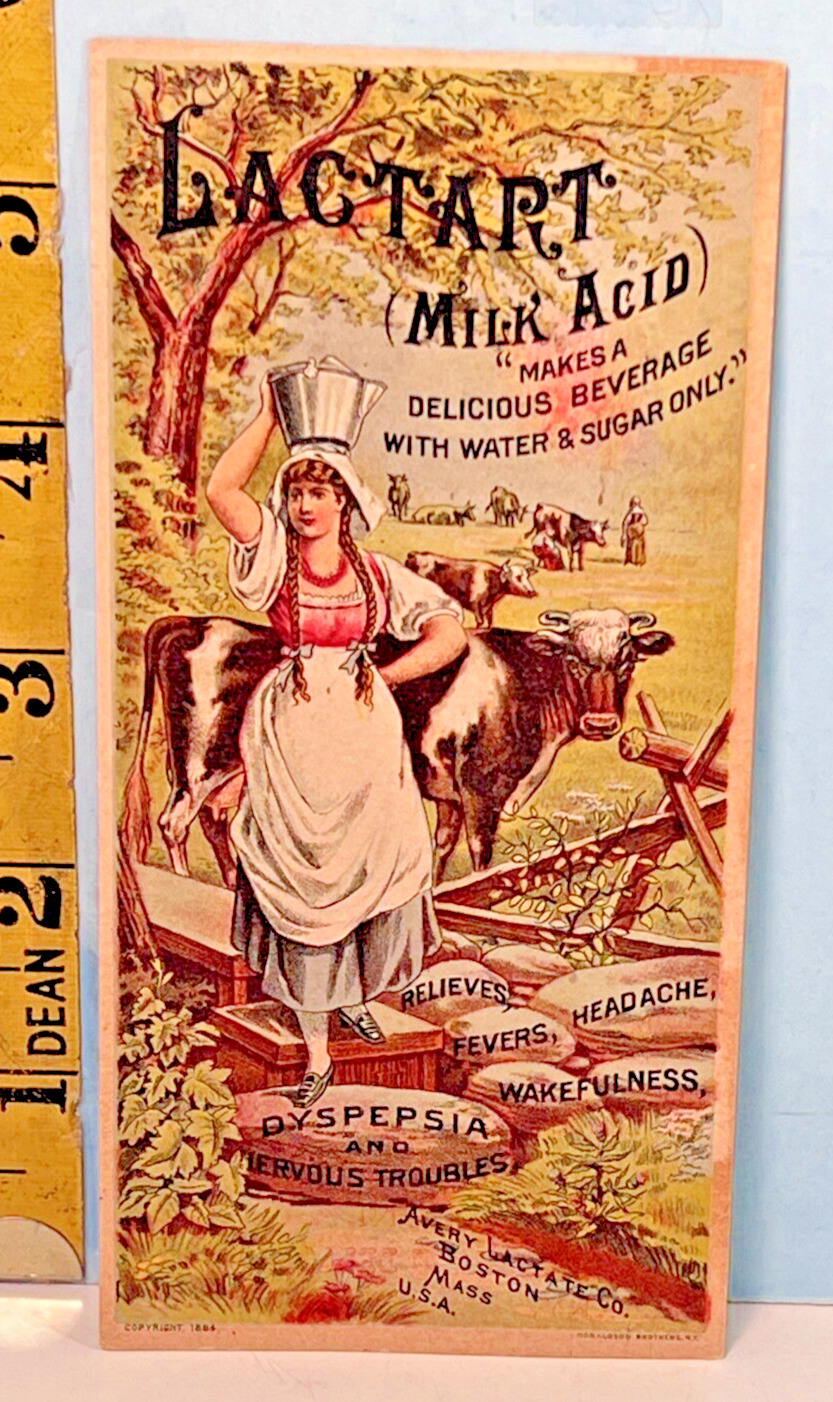 1884 Lactart Milk Acid Victorian Trade Card