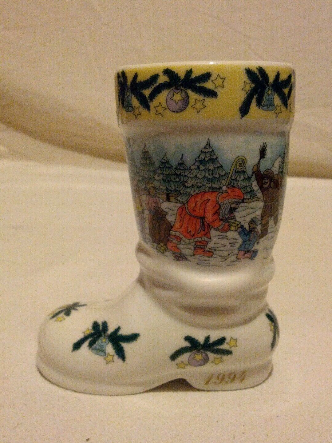 Vtg Eschenbach Boot 94 Schneewittchen  Porcelain Christmas mug