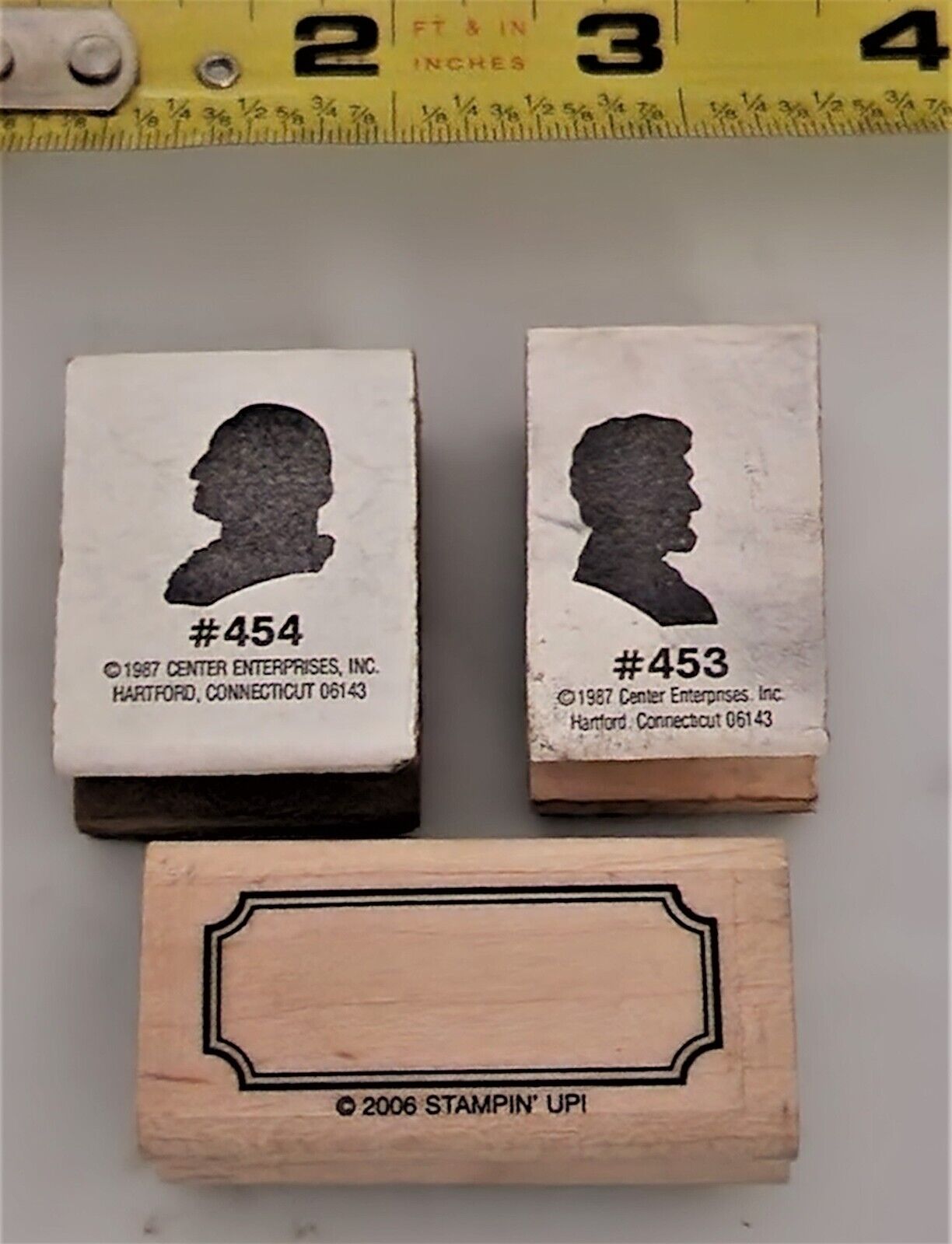 1987 President Washington and President Lincoln Rubber Stamps