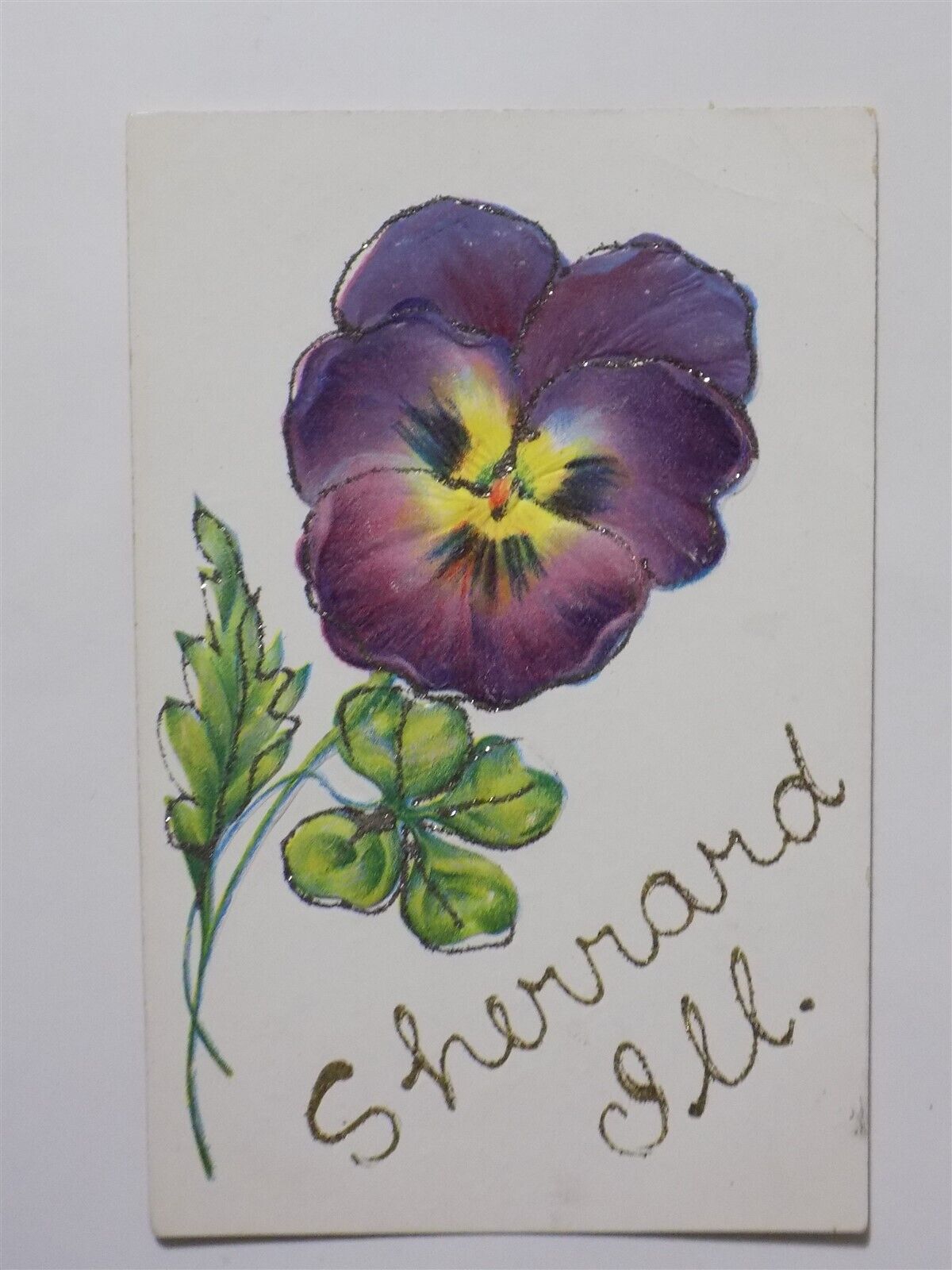 Sherrard, Illinois IL ~ Greetings Floral Postcard 1910s EMBOSSED L740