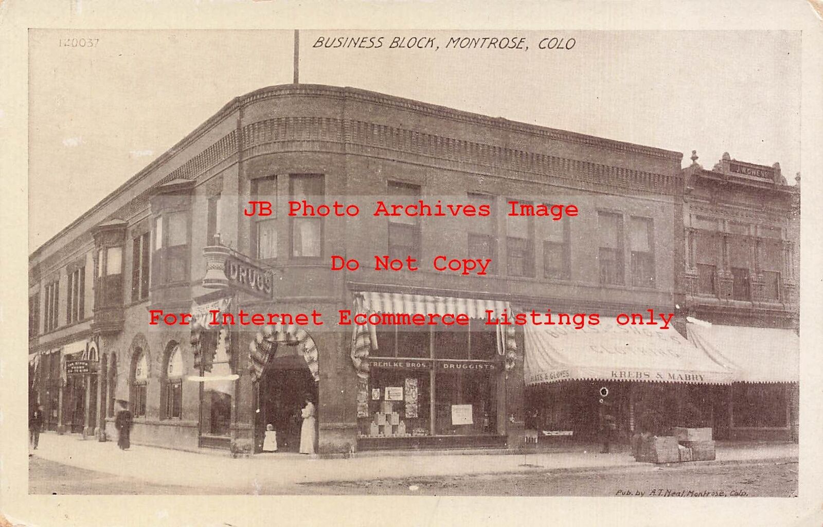 CO, Montrose, Colorado, Business Block, Drug Store, Exterior View