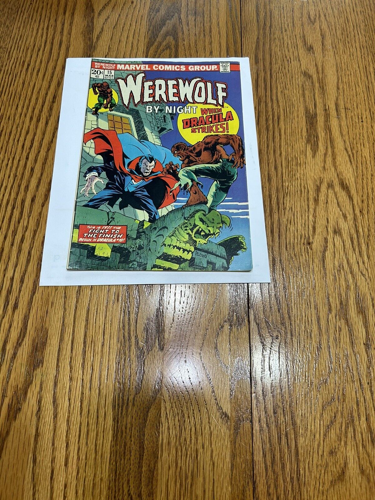 Vintage * Werewolf by Night When Dracula Strikes #15 Marvel Comics Group 1974 