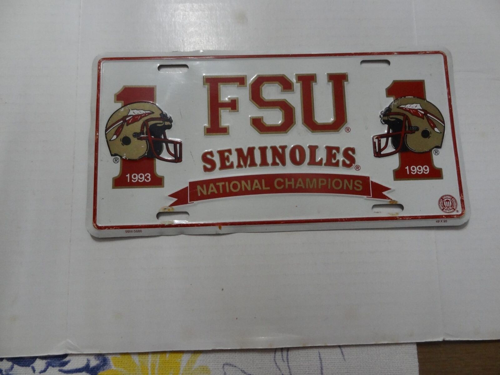 FSU Seminoles 1993-1999 National Champions Speciality License Tag