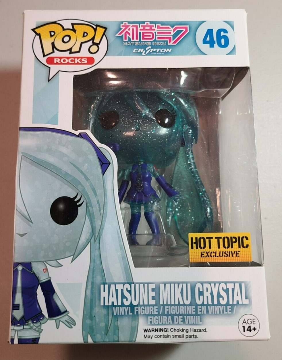 Funko Pop Rocks #46 Hatsune Miku Crystal - Hot Topic Exclusive  w/Protector